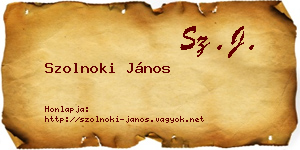 Szolnoki János névjegykártya