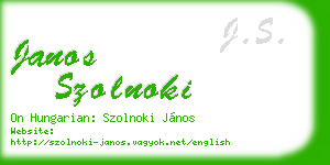 janos szolnoki business card