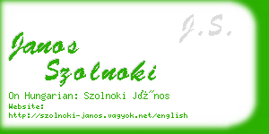 janos szolnoki business card